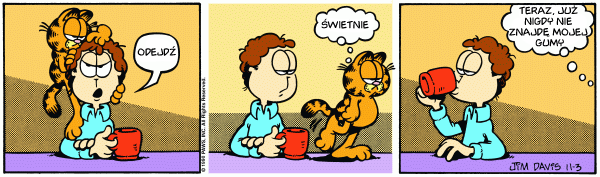 Garfield szuka gumy do żucia